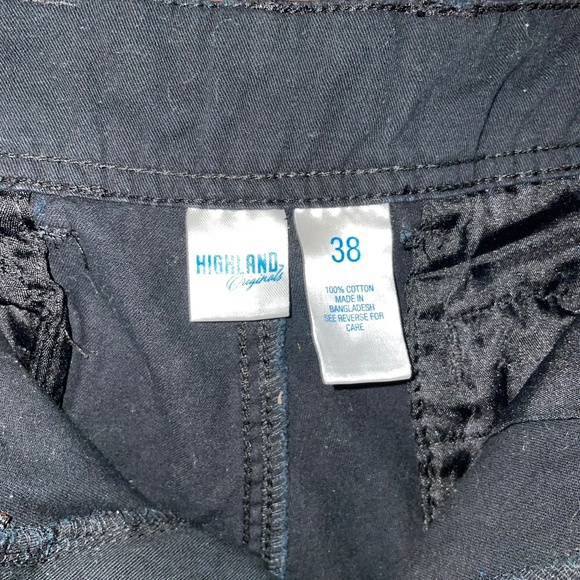 Mens Black Cargo  Button Shorts Size 38 Highland Originals Button - Picture 6 of 6
